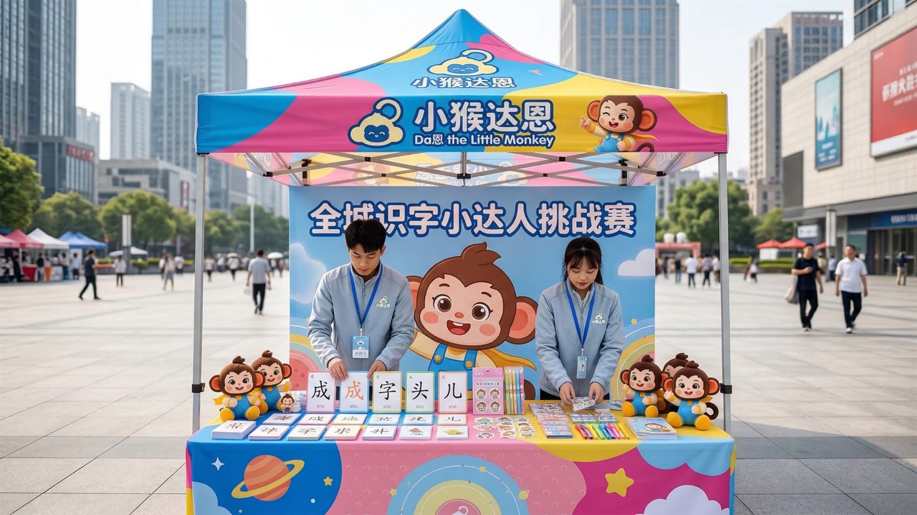 小猴达恩识字小达人挑战赛活动展位